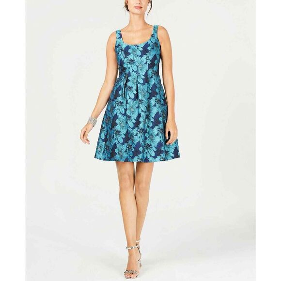 Pappagallo Floral Dress Women Blue Fit & Flare Fairy Coquette Size 4 Wedding NWT - Picture 1 of 6